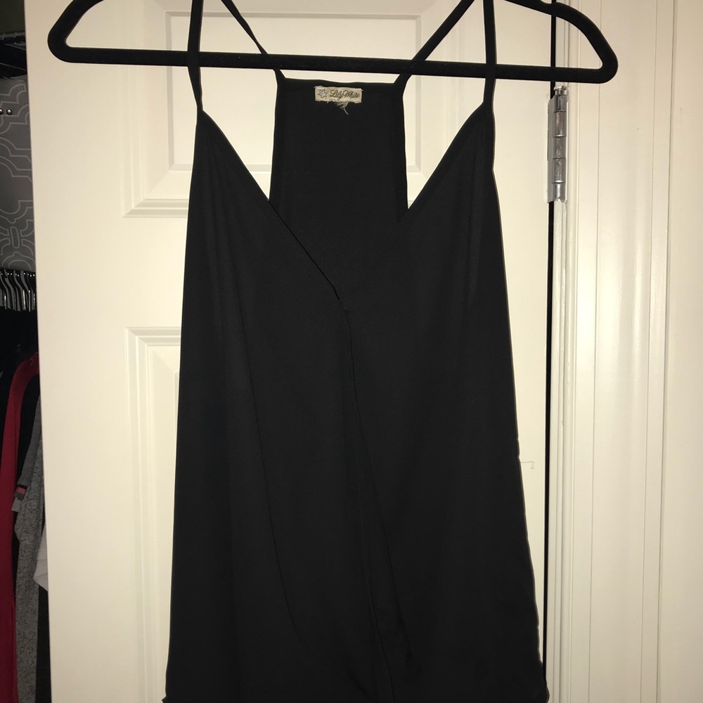 V-neck Black going out tank top